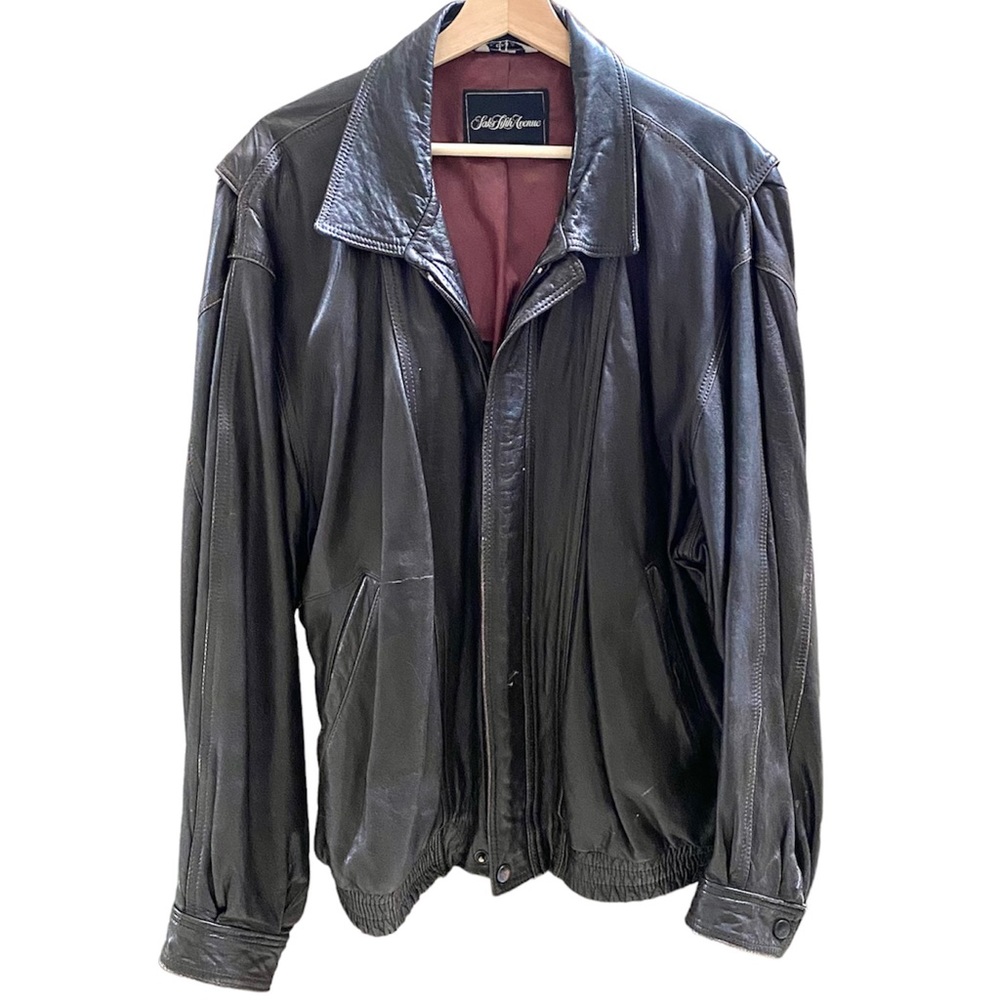 VINTAGE SAKS FIFTH AVENUE NETO MEN’S LEATHER JACKET SIZE 46